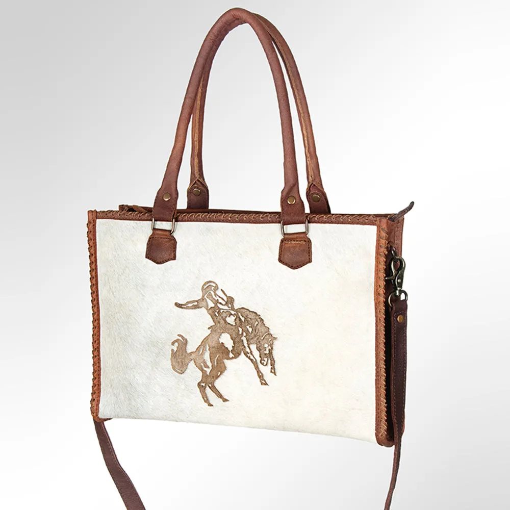American Darling Briefcase Hair-On Genuine Leather Women Bag Western Handbag Purse