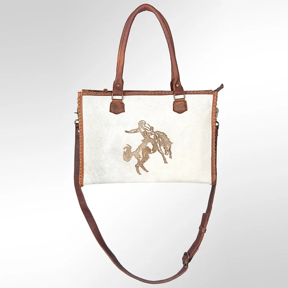 American Darling Briefcase Hair-On Genuine Leather Women Bag Western Handbag Purse