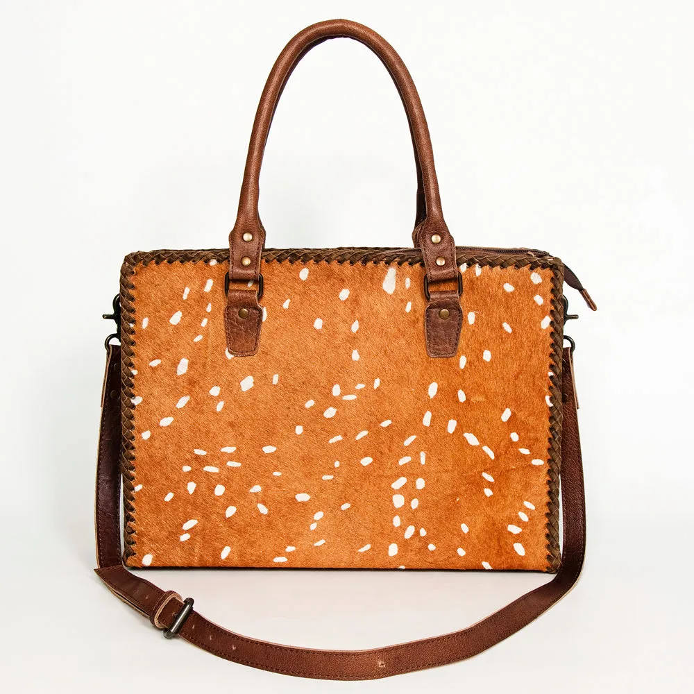 American Darling Briefcase Hair-On Genuine Leather Women Bag Western Handbag Purse