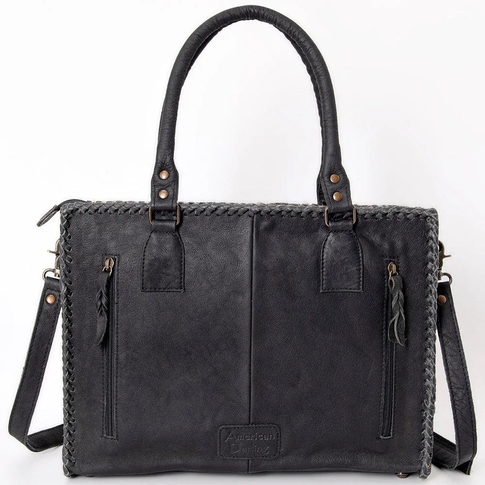 American Darling Briefcase Hair-On Genuine Leather Women Bag Western Handbag Purse