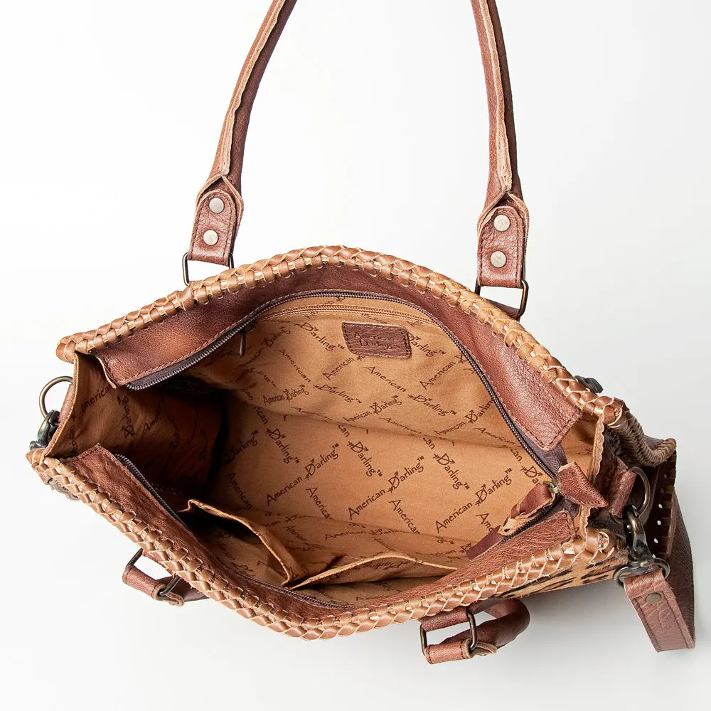 American Darling Briefcase Hair-On Genuine Leather Women Bag Western Handbag Purse