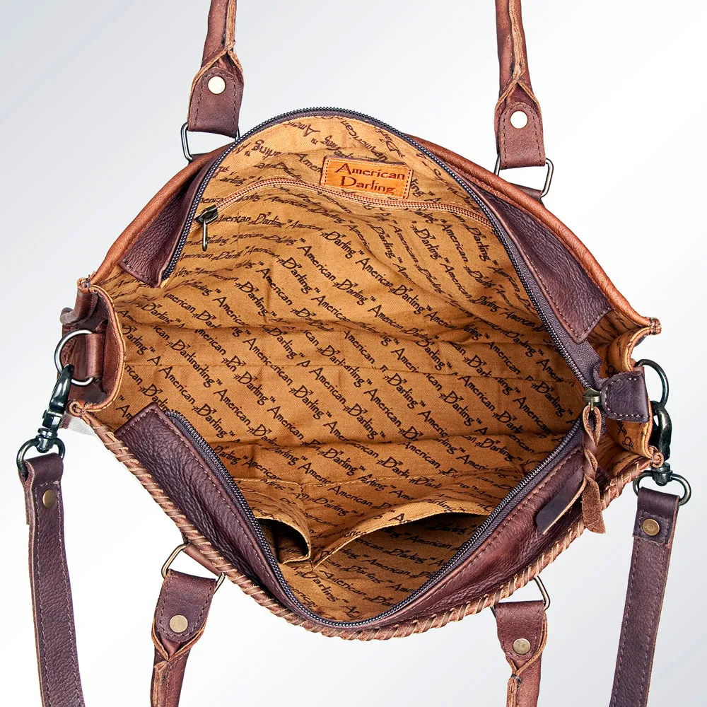 American Darling Briefcase Hair-On Genuine Leather Women Bag Western Handbag Purse