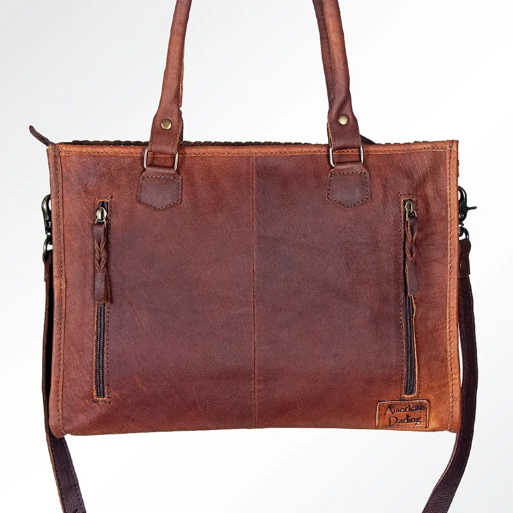 American Darling Briefcase Hair-On Genuine Leather Women Bag Western Handbag Purse