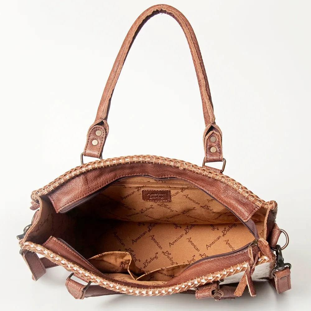 American Darling Briefcase Hair-On Genuine Leather Women Bag Western Handbag Purse