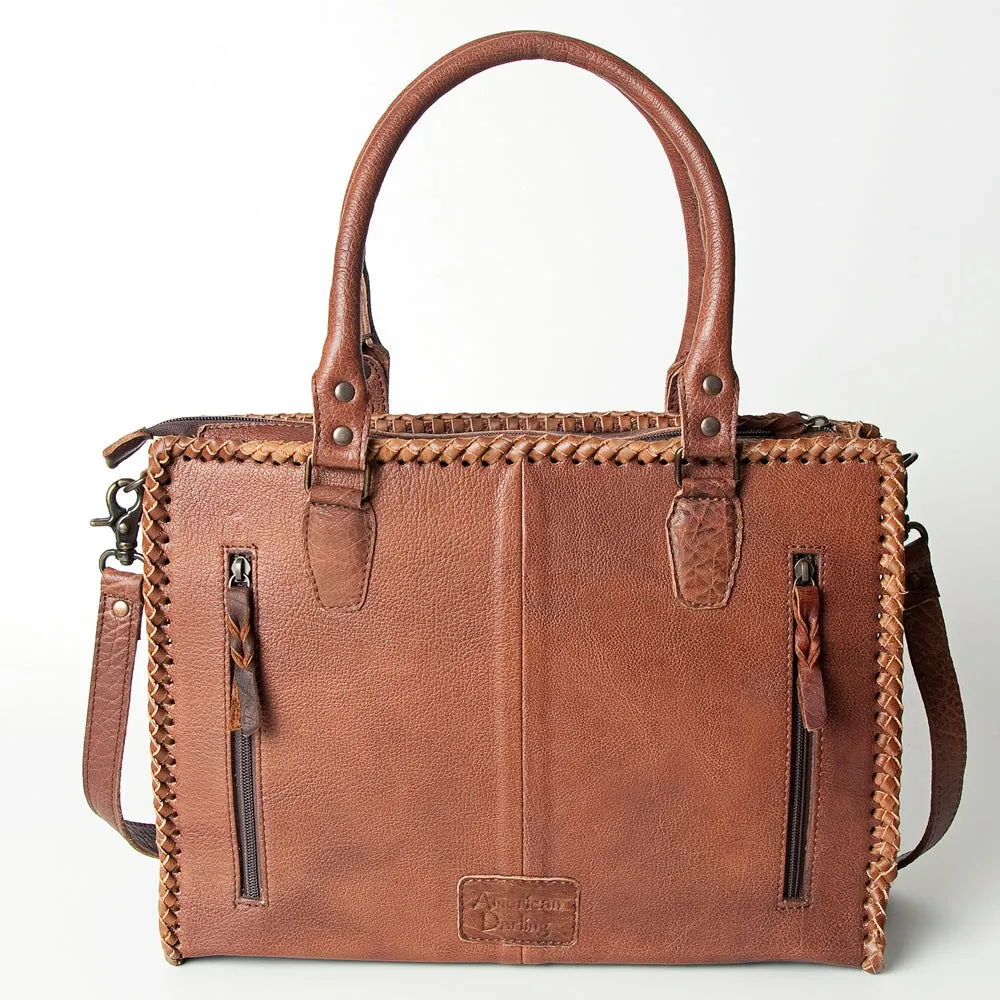 American Darling Briefcase Hair-On Genuine Leather Women Bag Western Handbag Purse