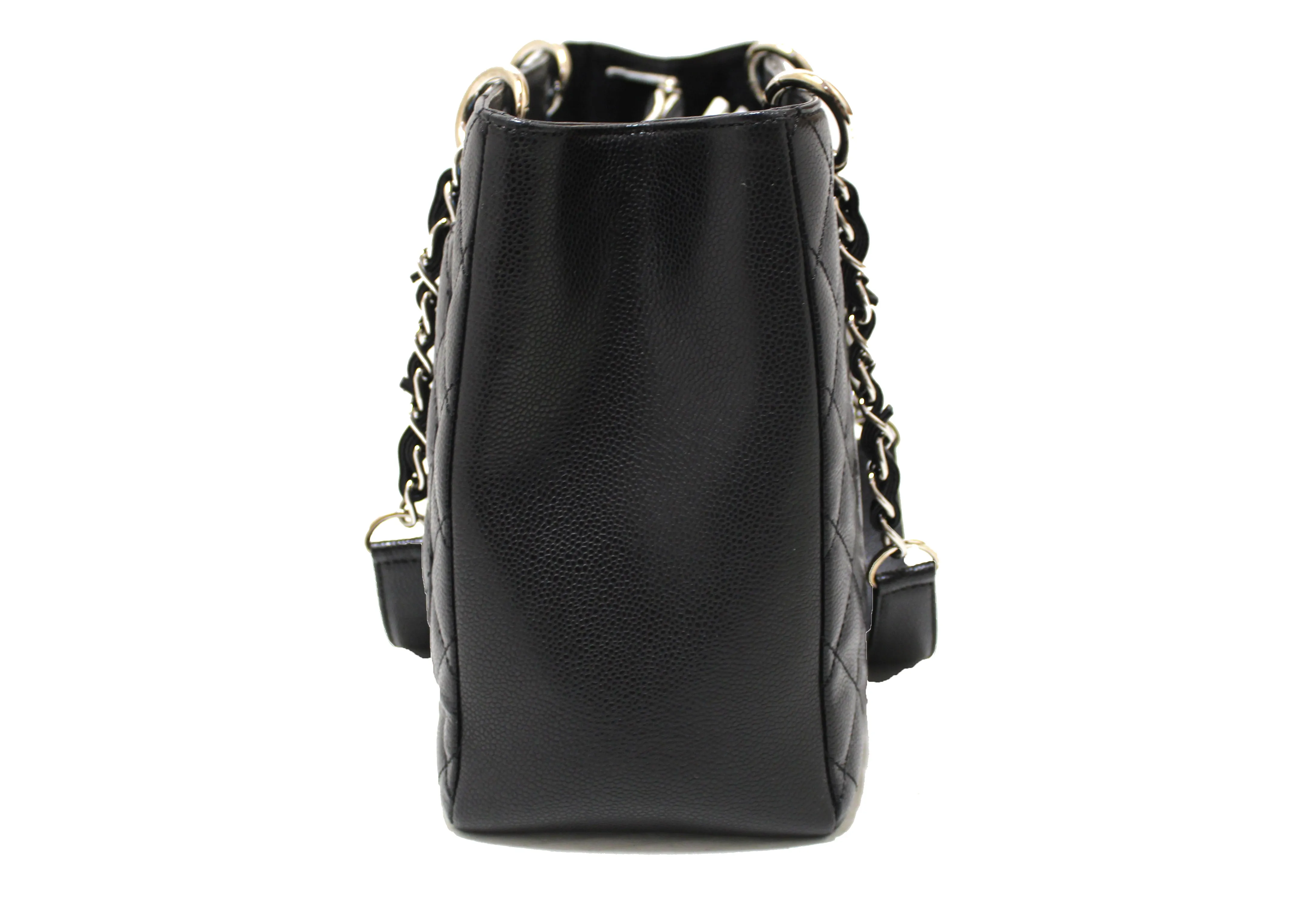 Authentic New Chanel Black Caviar Leather GST Grand Shopping Tote