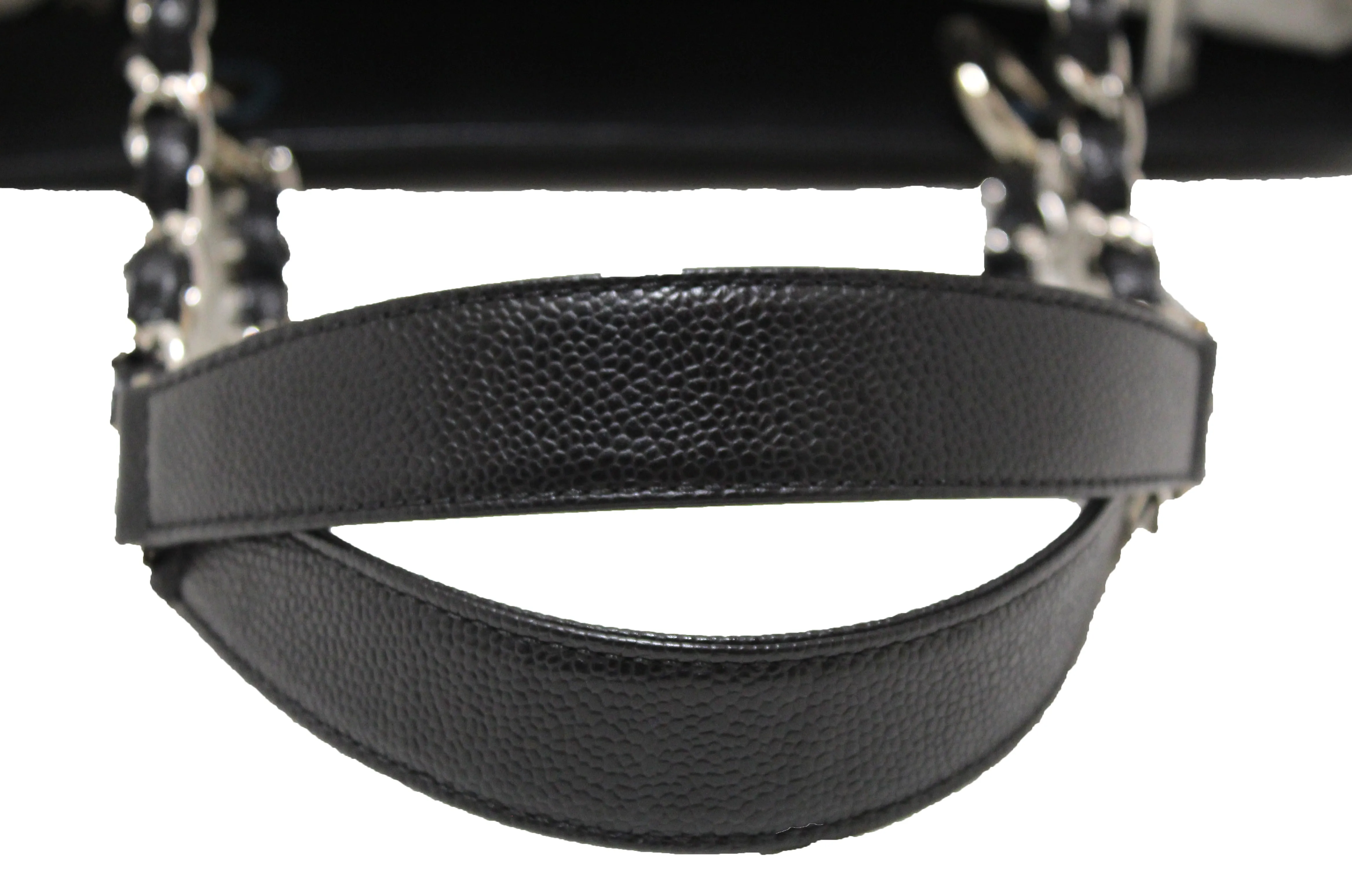 Authentic New Chanel Black Caviar Leather GST Grand Shopping Tote