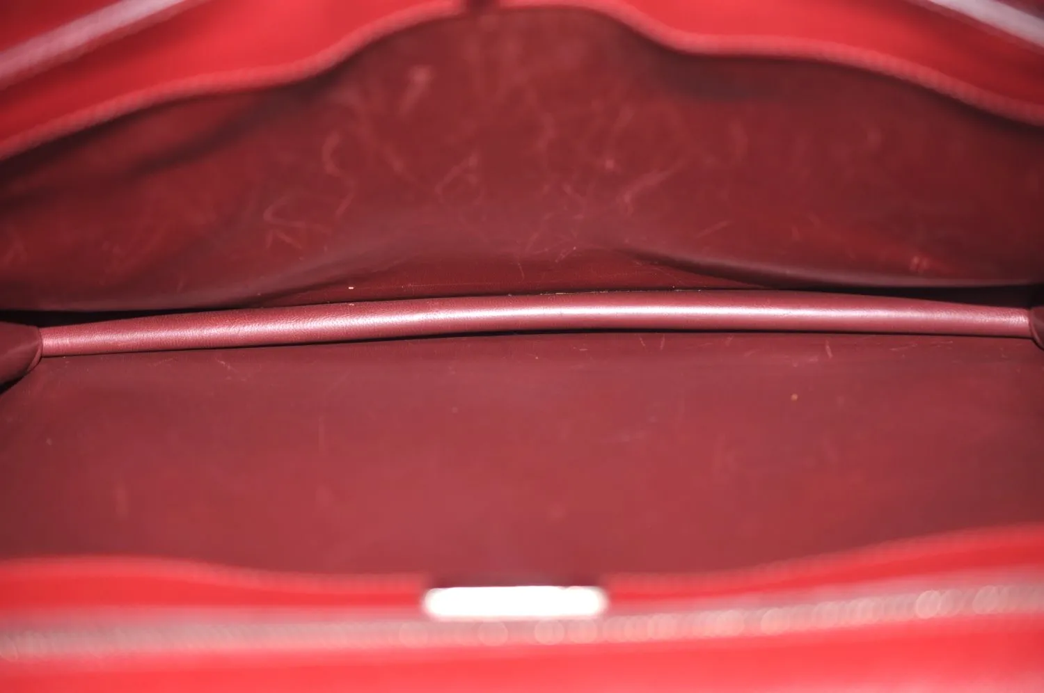 Authentic PRADA Vintage Leather Briefcase Business Bag Red L0092