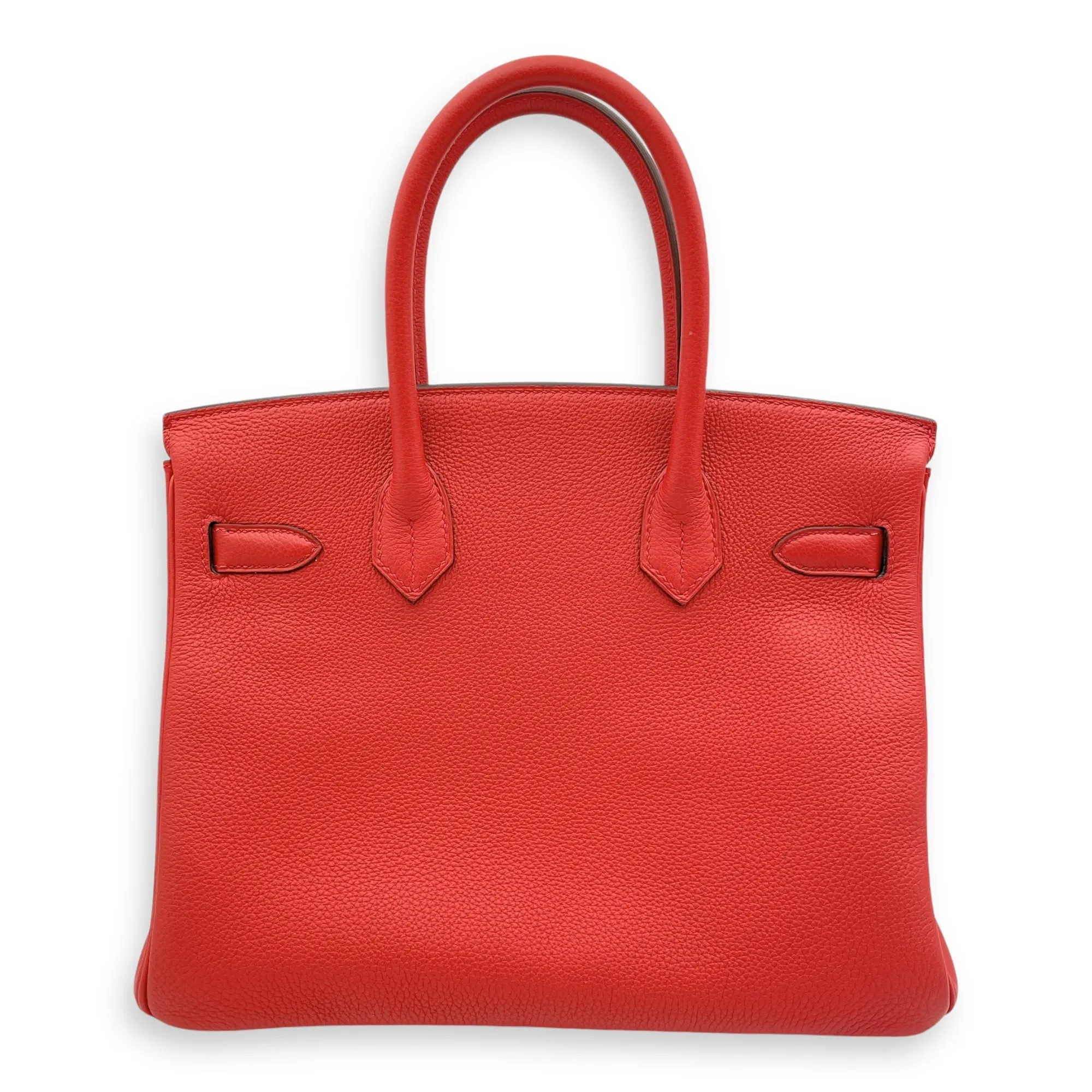 Birkin 30 Geranium in Togo, Silver hardware
