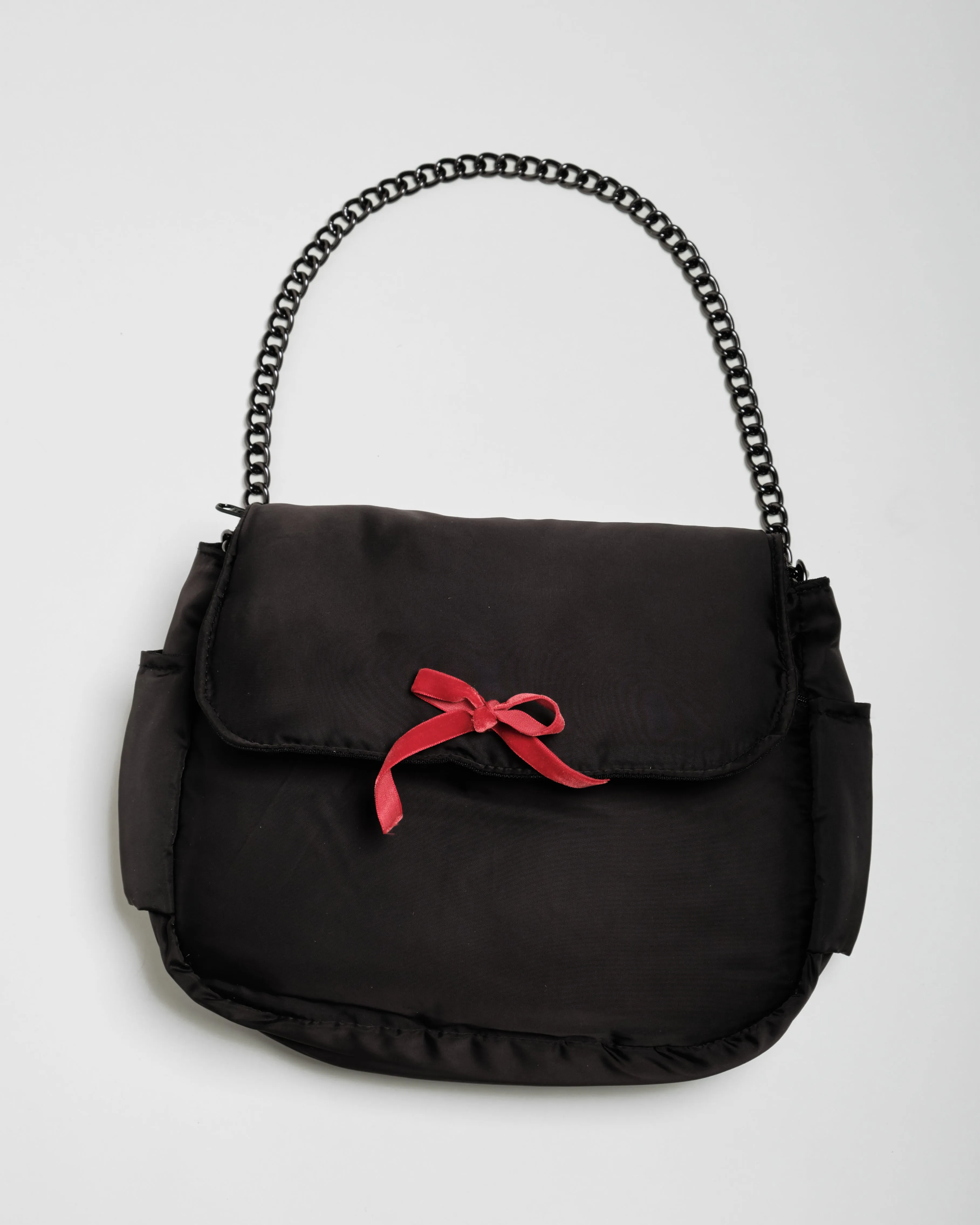 Black Red Ribbon Multi-Carry Crossbody Bag