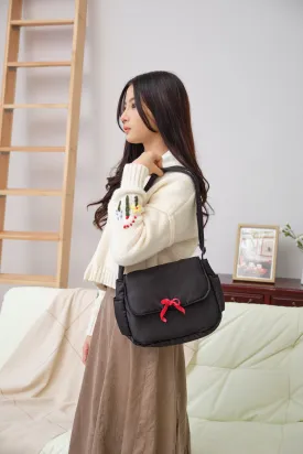Black Red Ribbon Multi-Carry Crossbody Bag