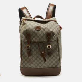 Brown/Beige GG Supreme Canvas Medium Interlocking G Backpack