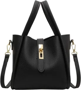 Bucket Bags for Women - Leather Crossbody Bucket Purse Small Handbag Trendy Vintage Shoulder Bag with Small Purse