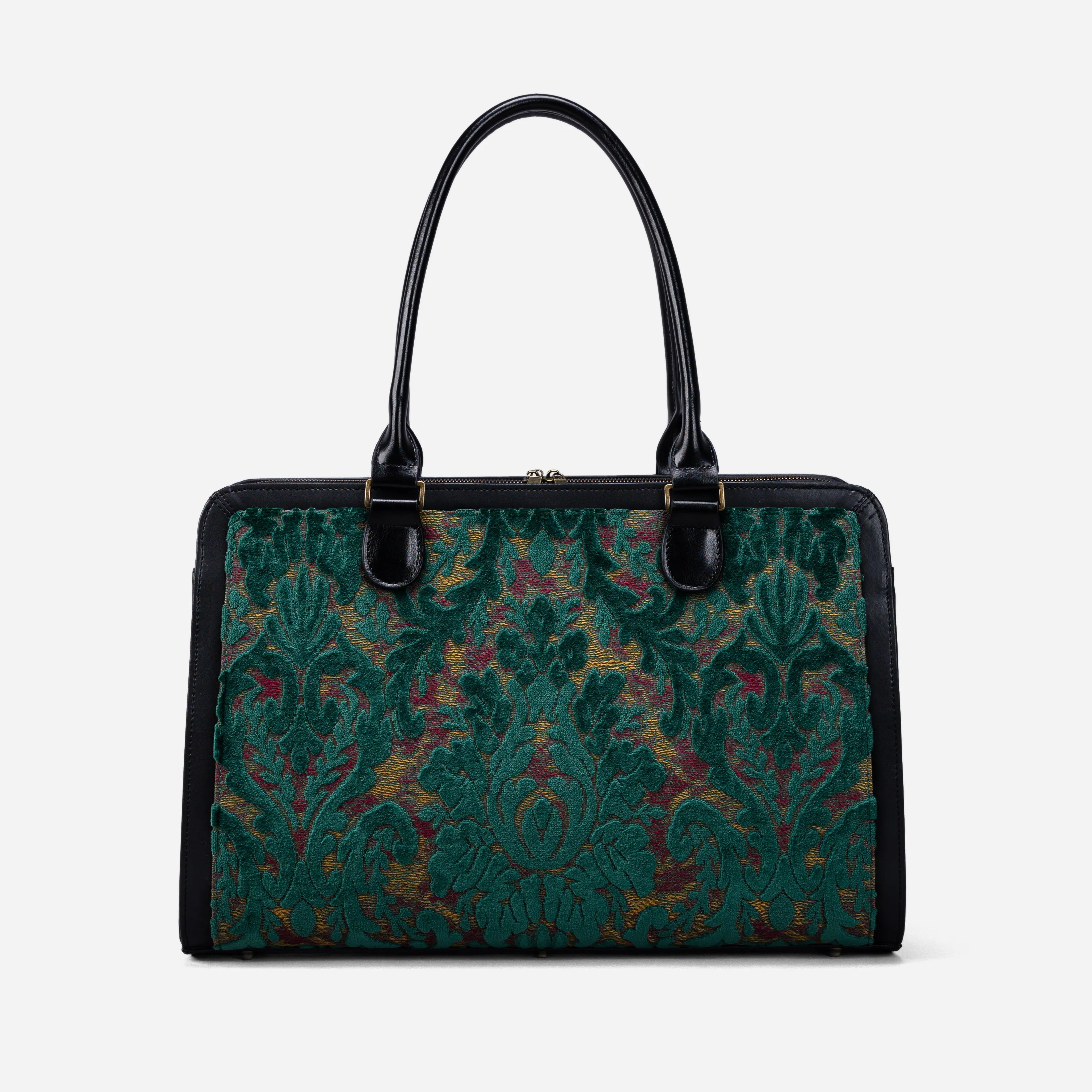 Burnout Velvet Jade Green Business Tote