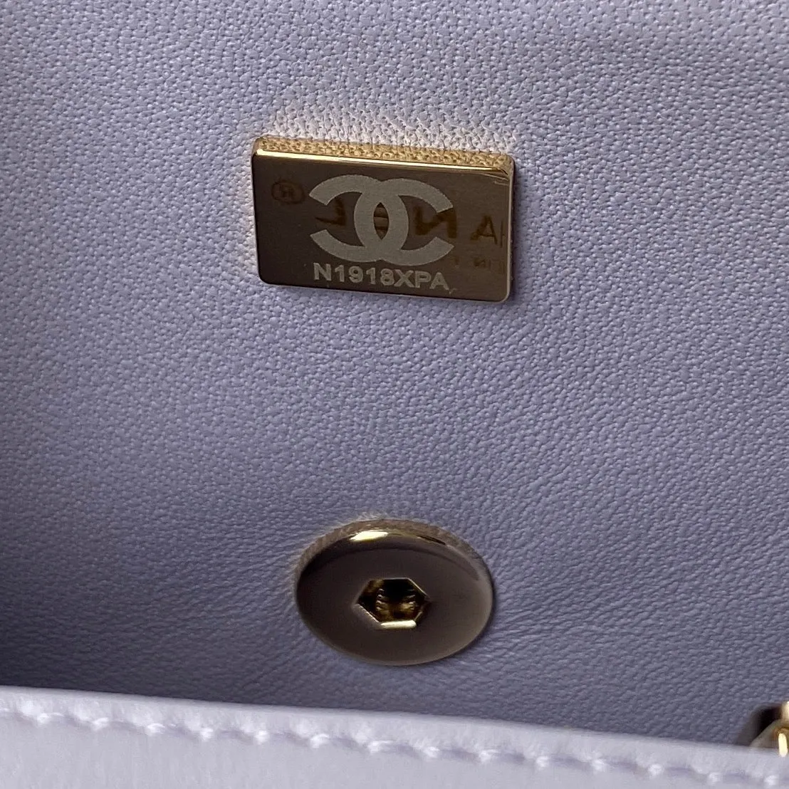 CC731 Mini Flap Bag with Top Handle / HIGHEST QUALITY VERSION / 4.7 × 7.8 × 2.3 in