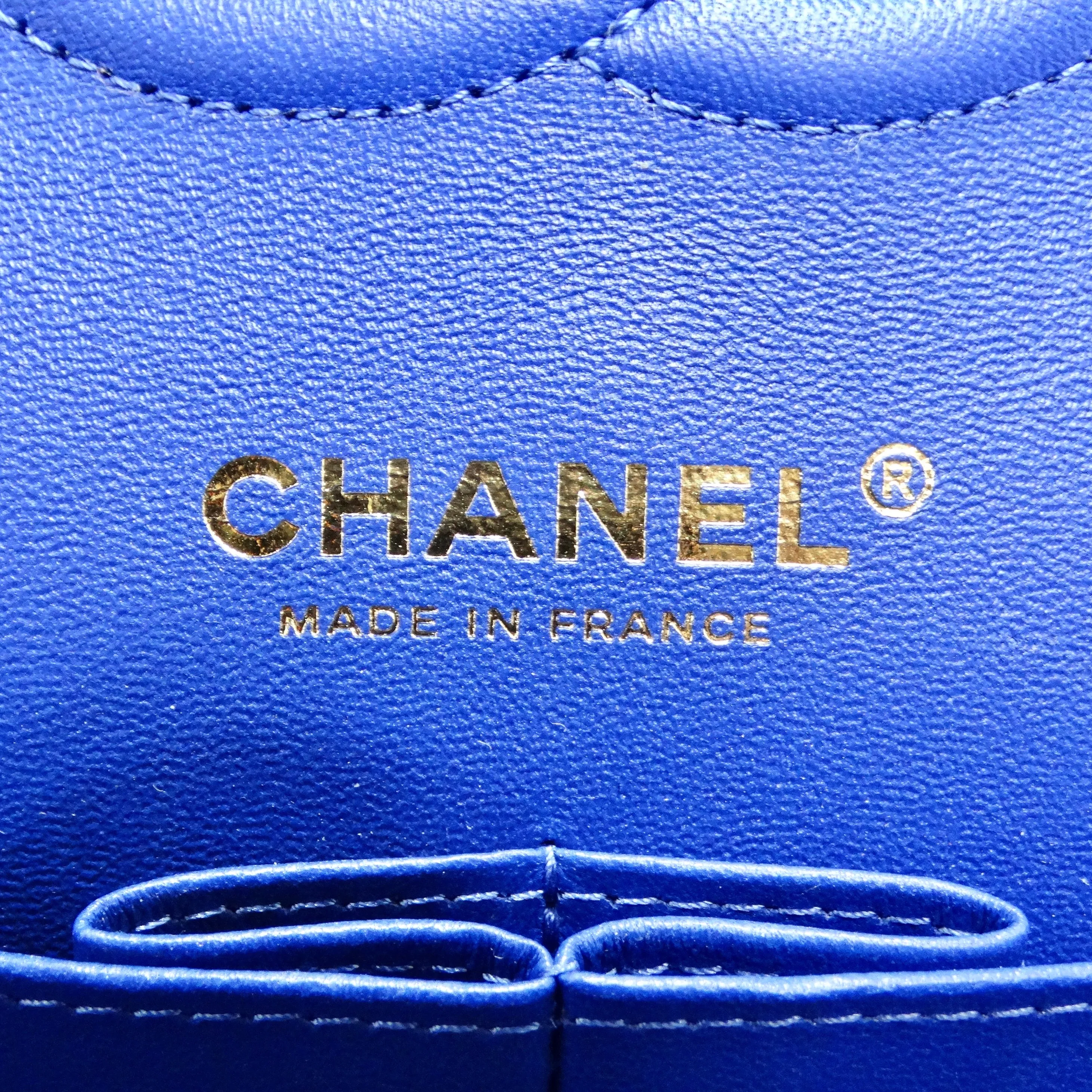 Chanel Blue Tweed Quilted Small Classic Flap Bag