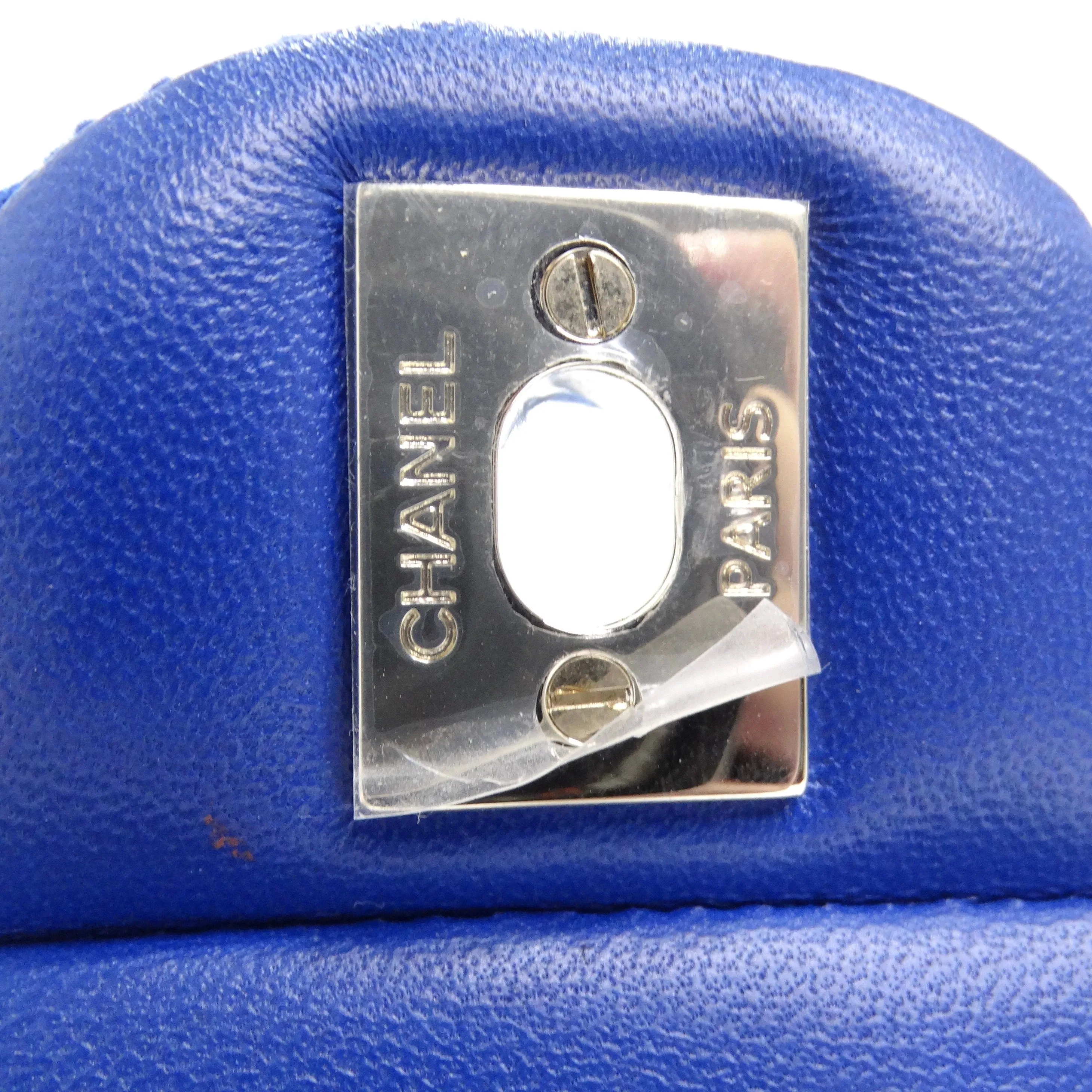 Chanel Blue Tweed Quilted Small Classic Flap Bag