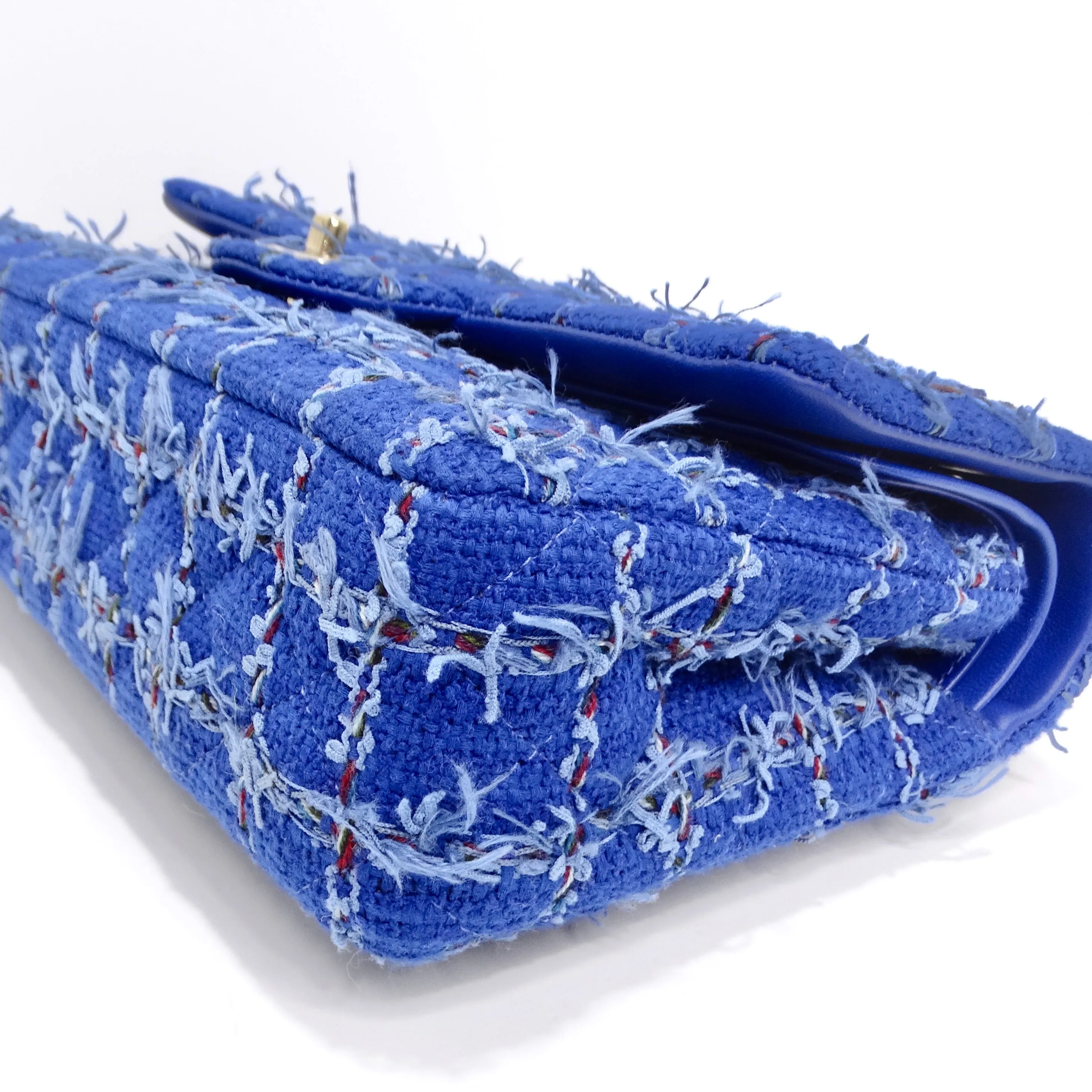 Chanel Blue Tweed Quilted Small Classic Flap Bag