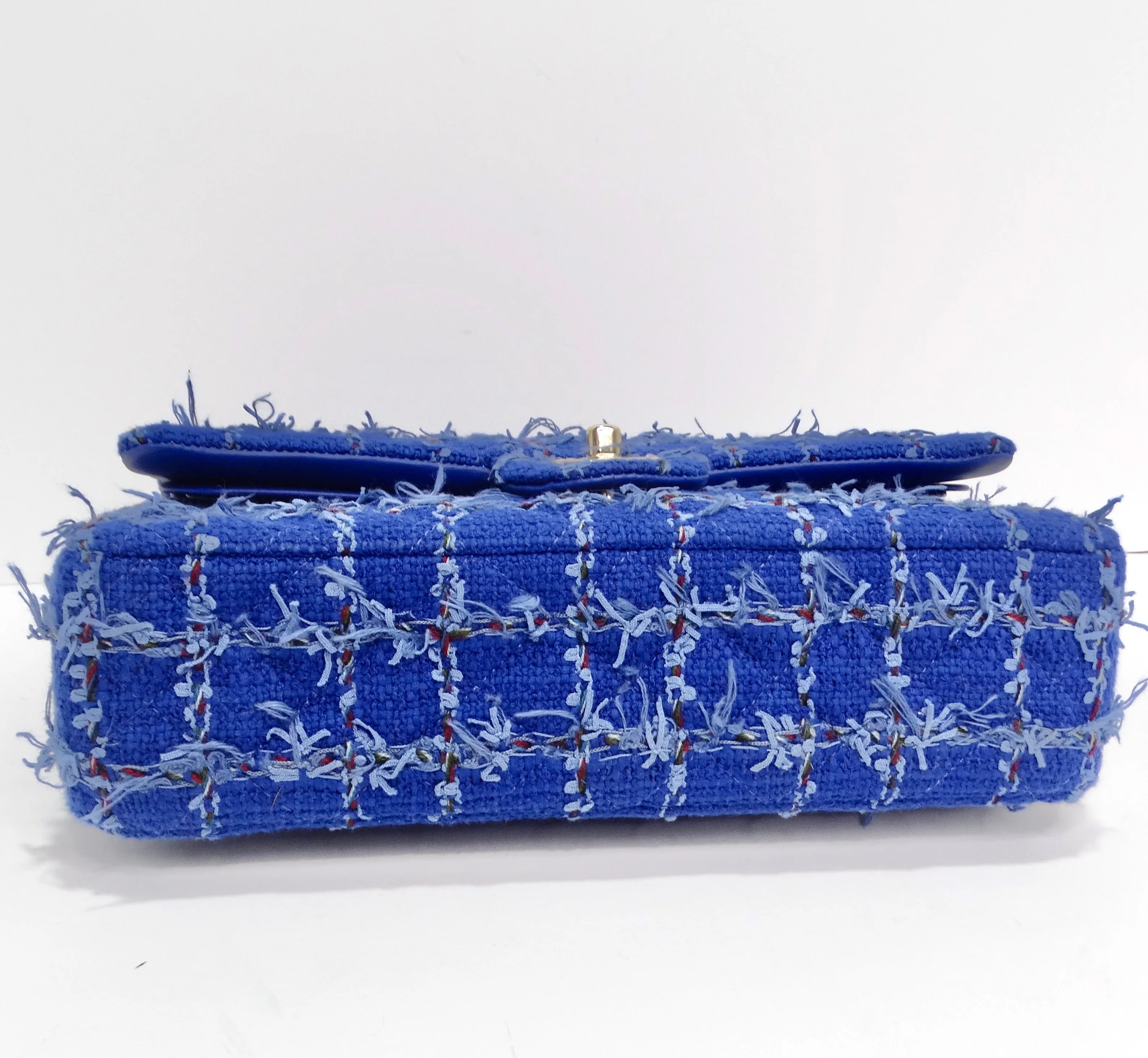 Chanel Blue Tweed Quilted Small Classic Flap Bag