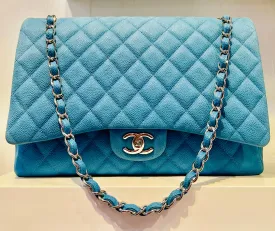 CHANEL Maxi Flap Caviar Leather Double Flap Bag-HS