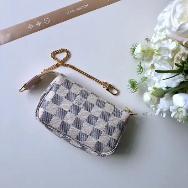 Christmas Mini Pochette Accessoires In Damier Azur Canvas N64451 2018
