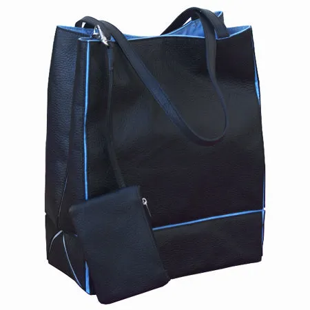 Collapsible Leather Lunch Tote/Travel Tote