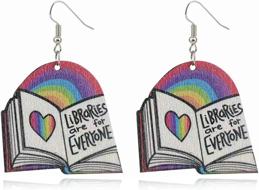 Creative Teacher Student Dangle Earrings Wooden Book Pencil Ruler Globe Scissors Dangle Earrings for Women Jewelry Gift