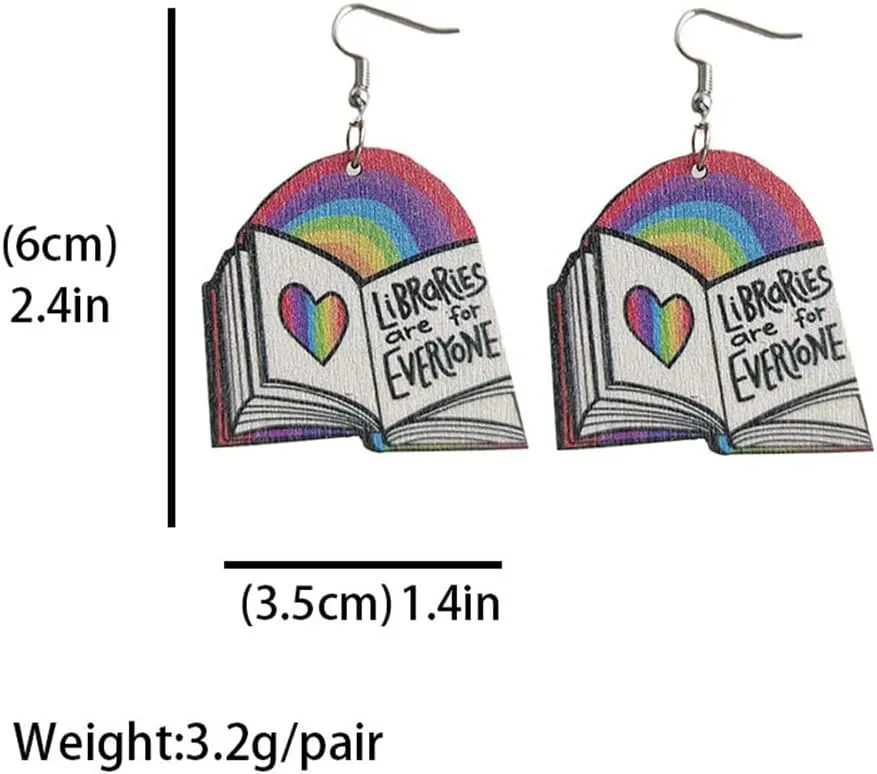 Creative Teacher Student Dangle Earrings Wooden Book Pencil Ruler Globe Scissors Dangle Earrings for Women Jewelry Gift