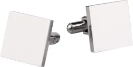 Driew Blank Square Cufflinks, Blank Cufflink for Men Stainless Steel Cufflinks Cuff Links Flat Pad Blank Setting Tray 1 Pair,Silver