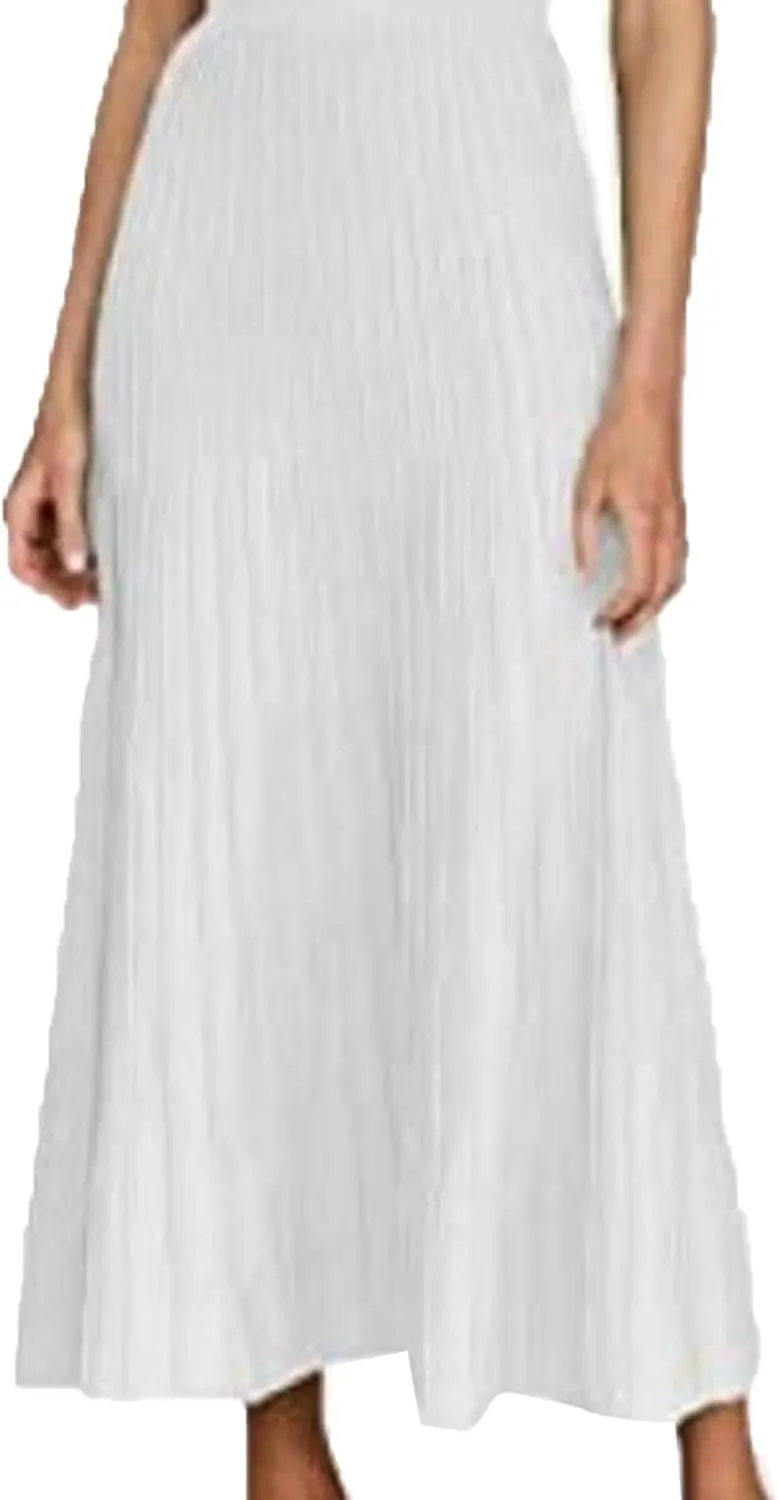 ECDAHICC Women's Ribbed Knit Maxi Dress Elegant Spaghetti Straps Square Neck Pleated A Line Party Long Sling Sundress