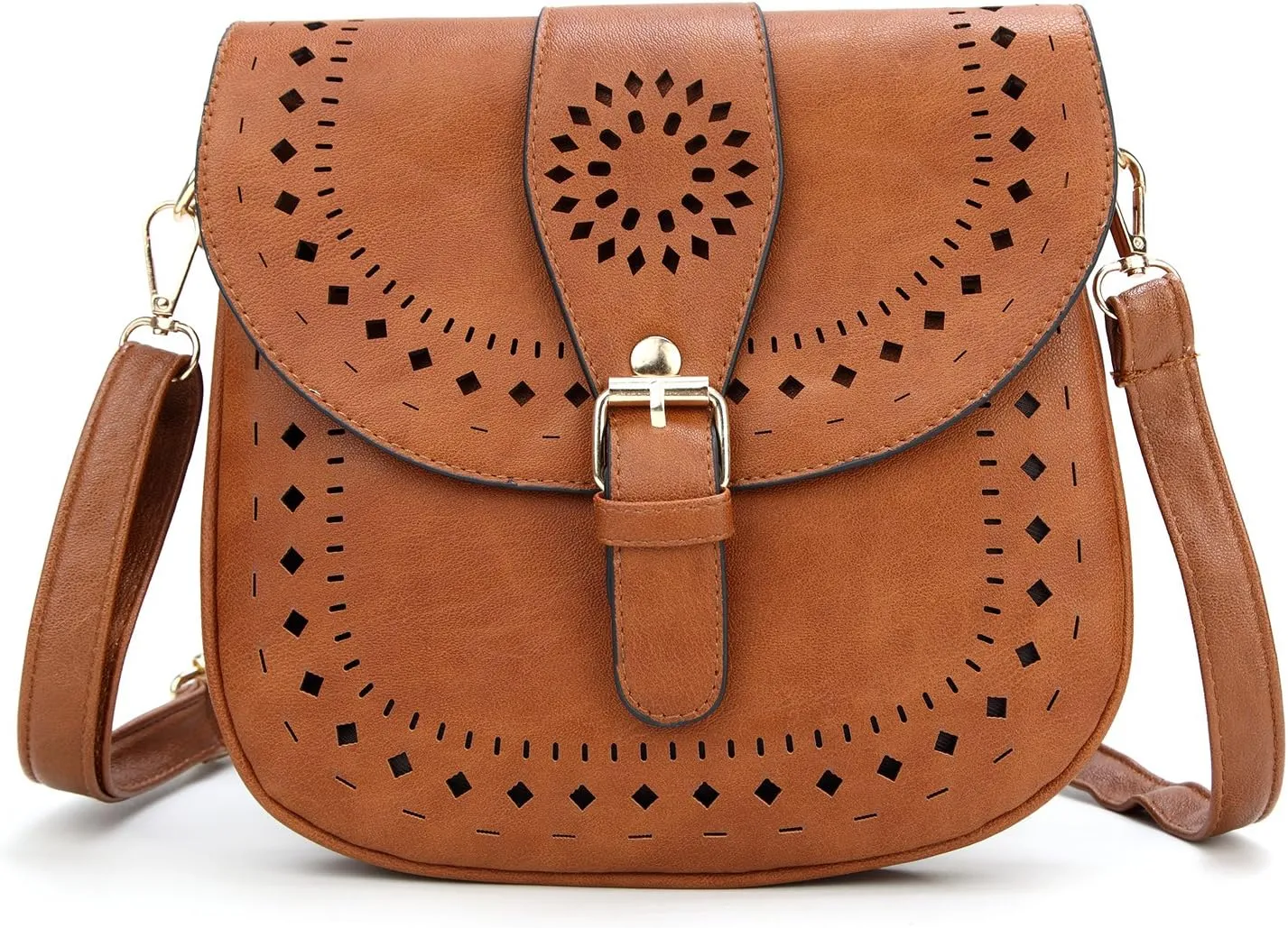 forestfish Ladie's PU Leather Vintage Hollow Bag Crossbody Bag Shoulder Bag