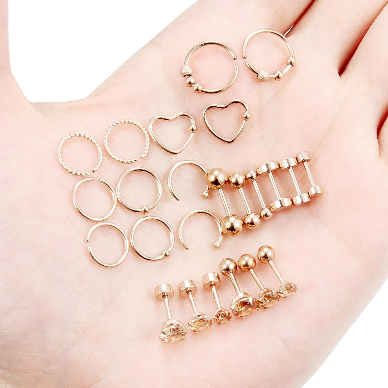 Ftovosyo 18g Cartilage Earrings Hoop Studs for Women Surgical Steel Forwards Helix Earring Hoop Daith Conch Tragus Earrings Piercing Jewelry for Men