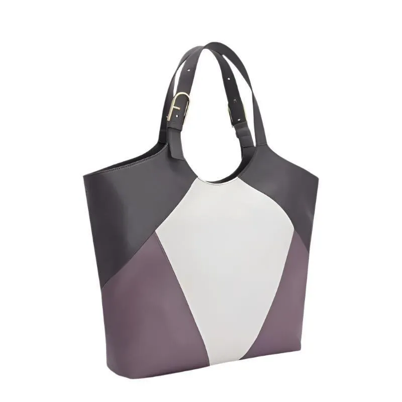 Furla Flow XL Tote Bag - Black, White and Purple