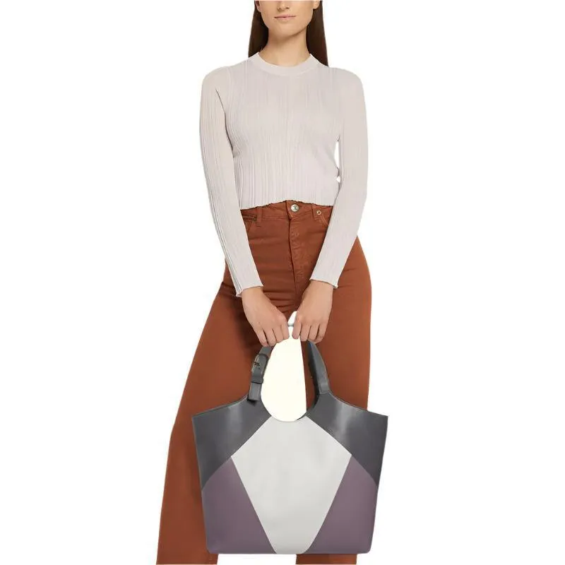 Furla Flow XL Tote Bag - Black, White and Purple