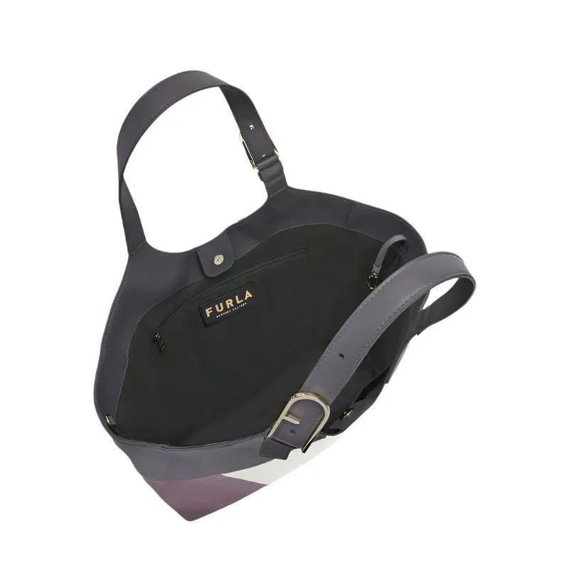 Furla Flow XL Tote Bag - Black, White and Purple