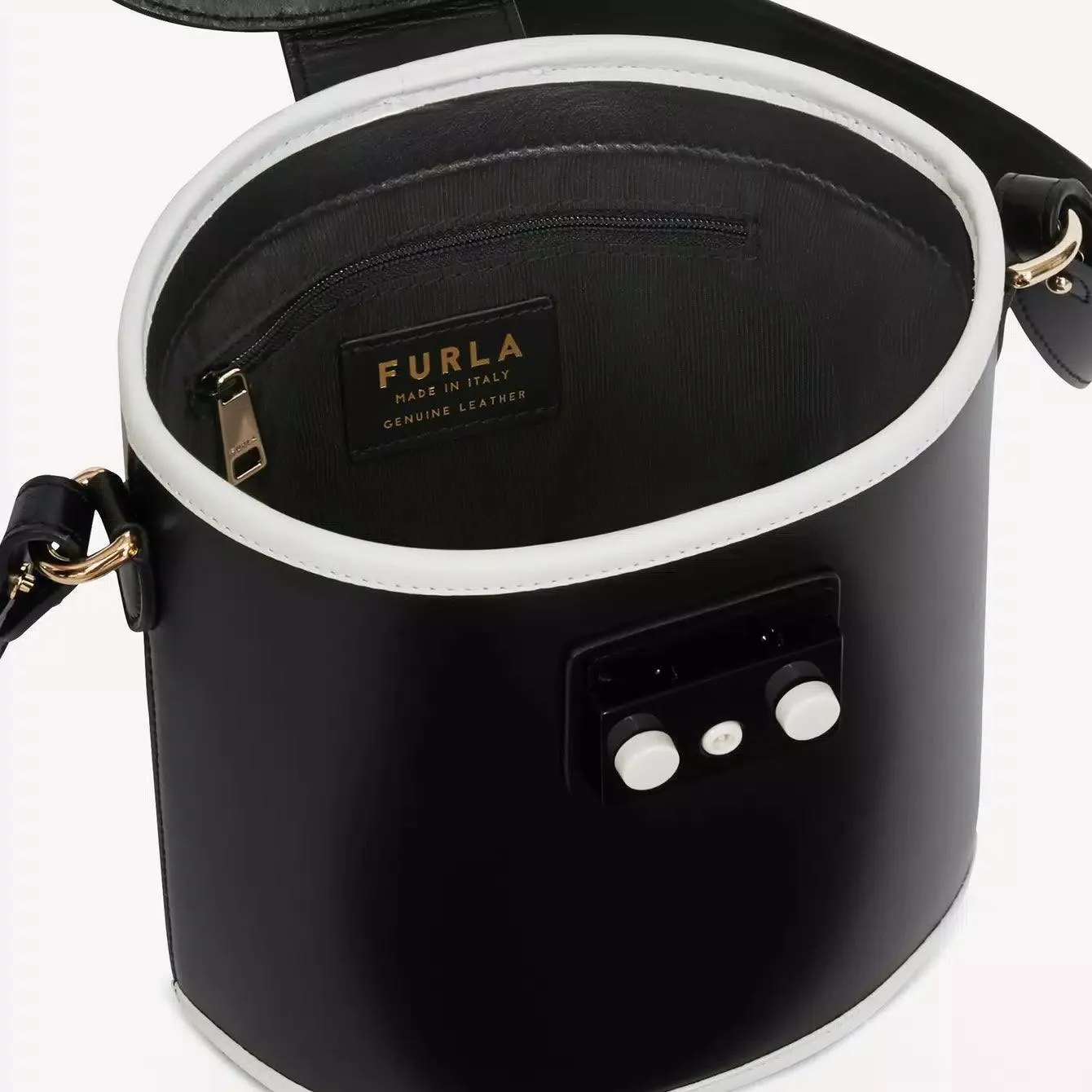 Furla Metropolis Mini Bucket Bag - Nero Talco