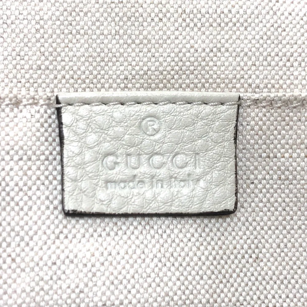 GUCCI Backpack 370833 leather White type Bamboo Backpack Women Used