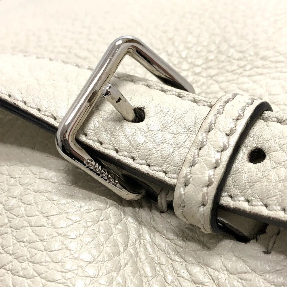 GUCCI Backpack 370833 leather White type Bamboo Backpack Women Used