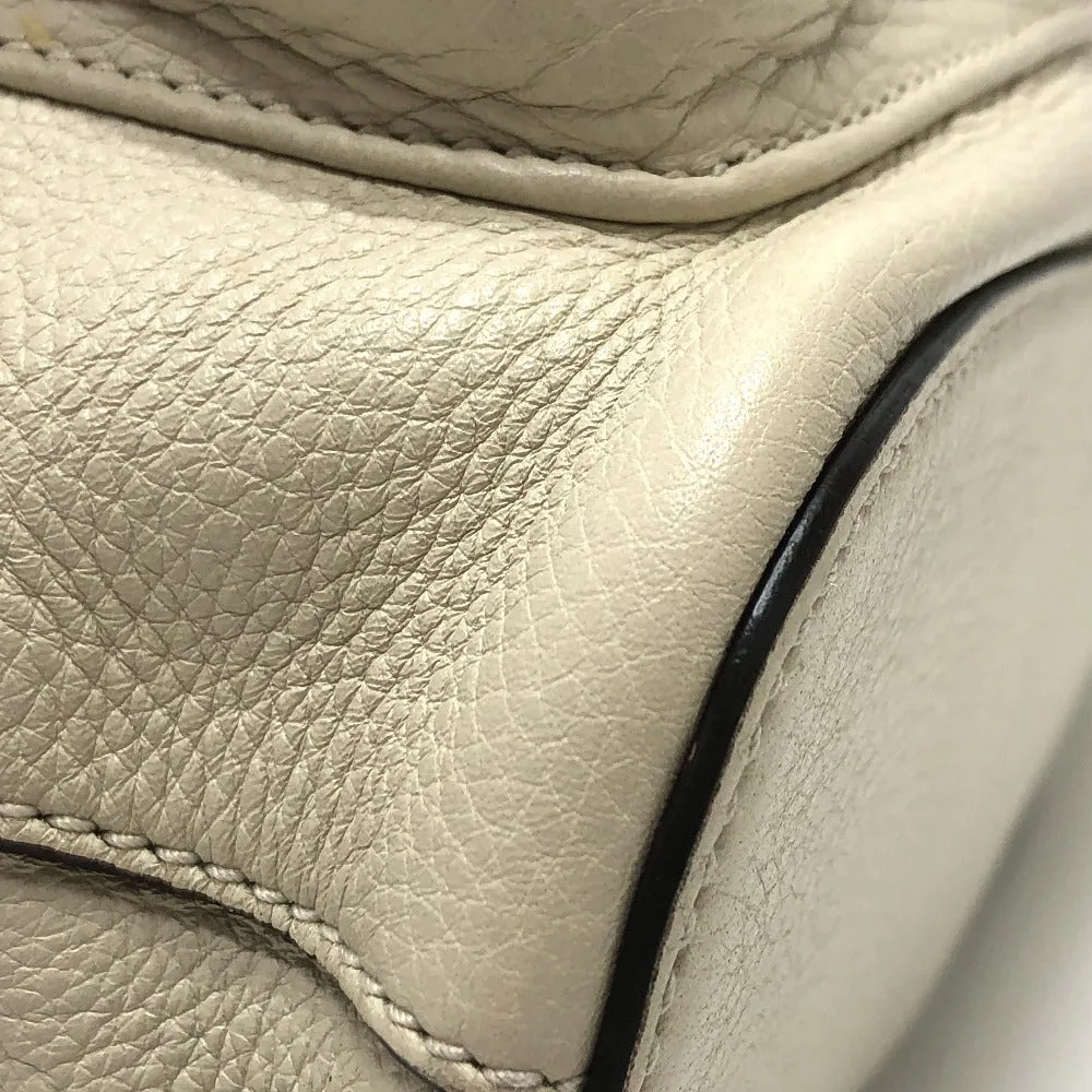 GUCCI Backpack 370833 leather White type Bamboo Backpack Women Used