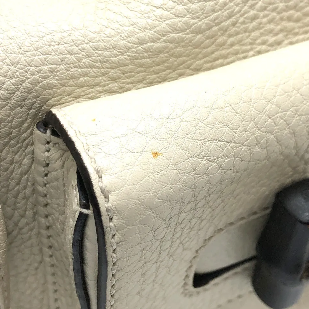 GUCCI Backpack 370833 leather White type Bamboo Backpack Women Used