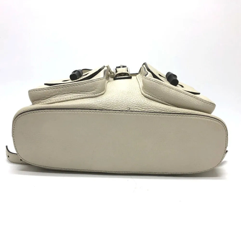 GUCCI Backpack 370833 leather White type Bamboo Backpack Women Used