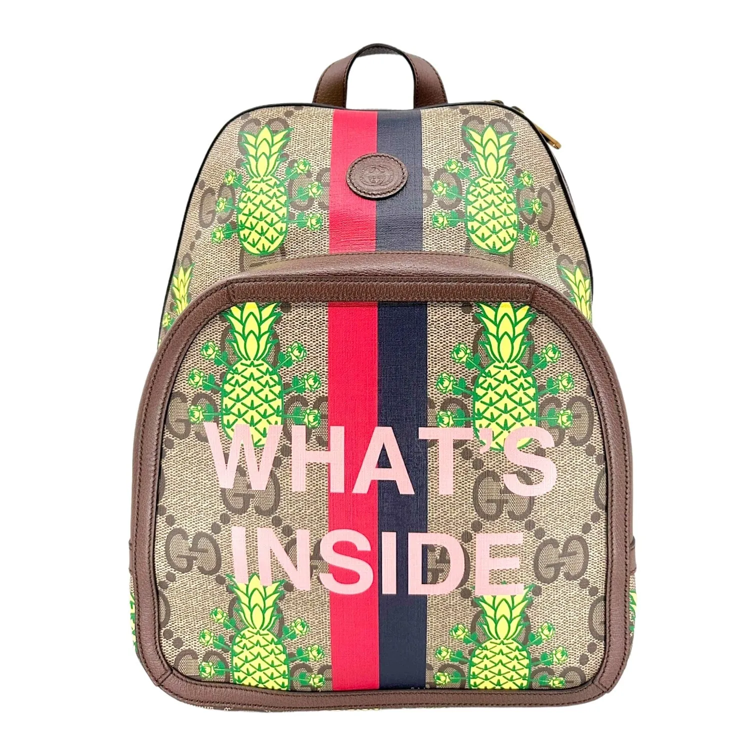 Gucci Pineapple GG Supreme Backpack Brown