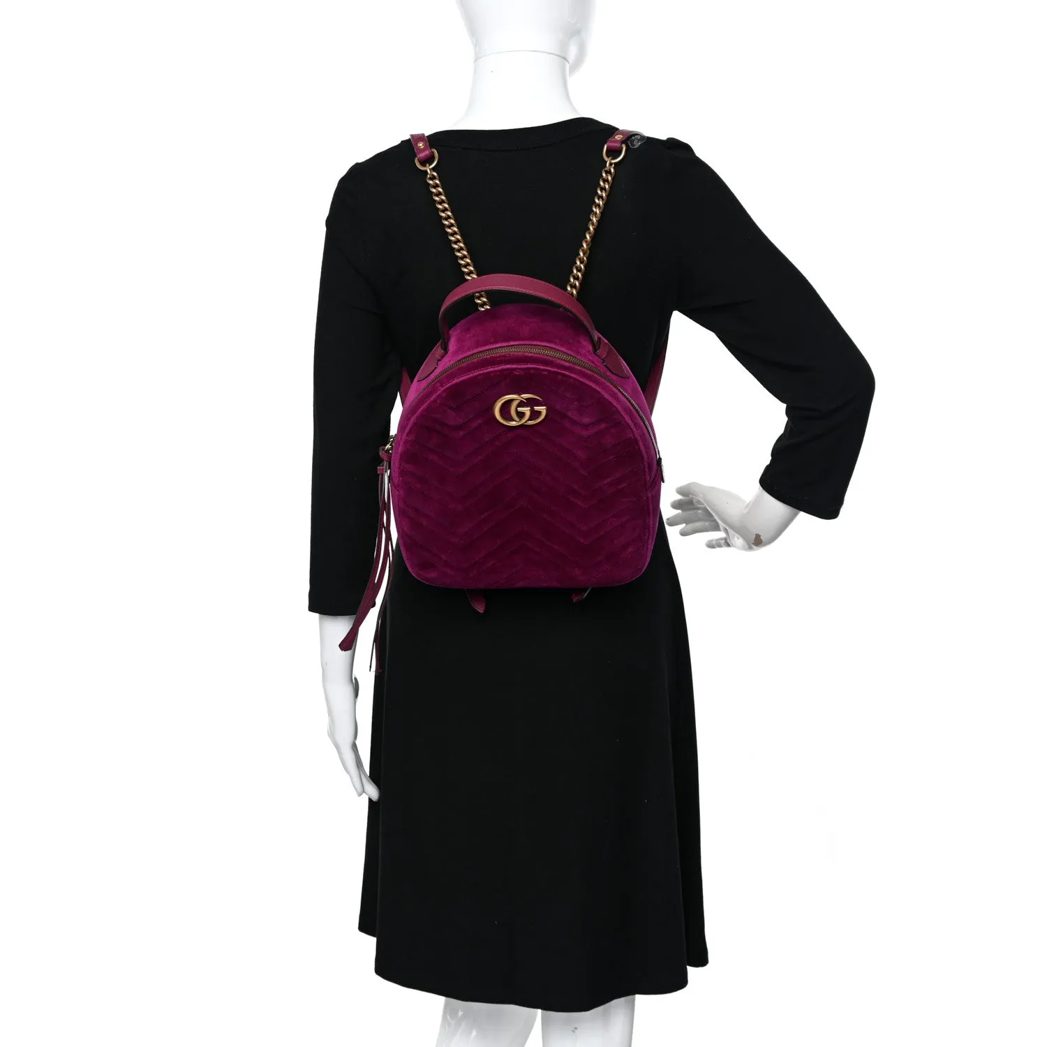 Gucci Velvet Matelasse Gg Marmont Dome