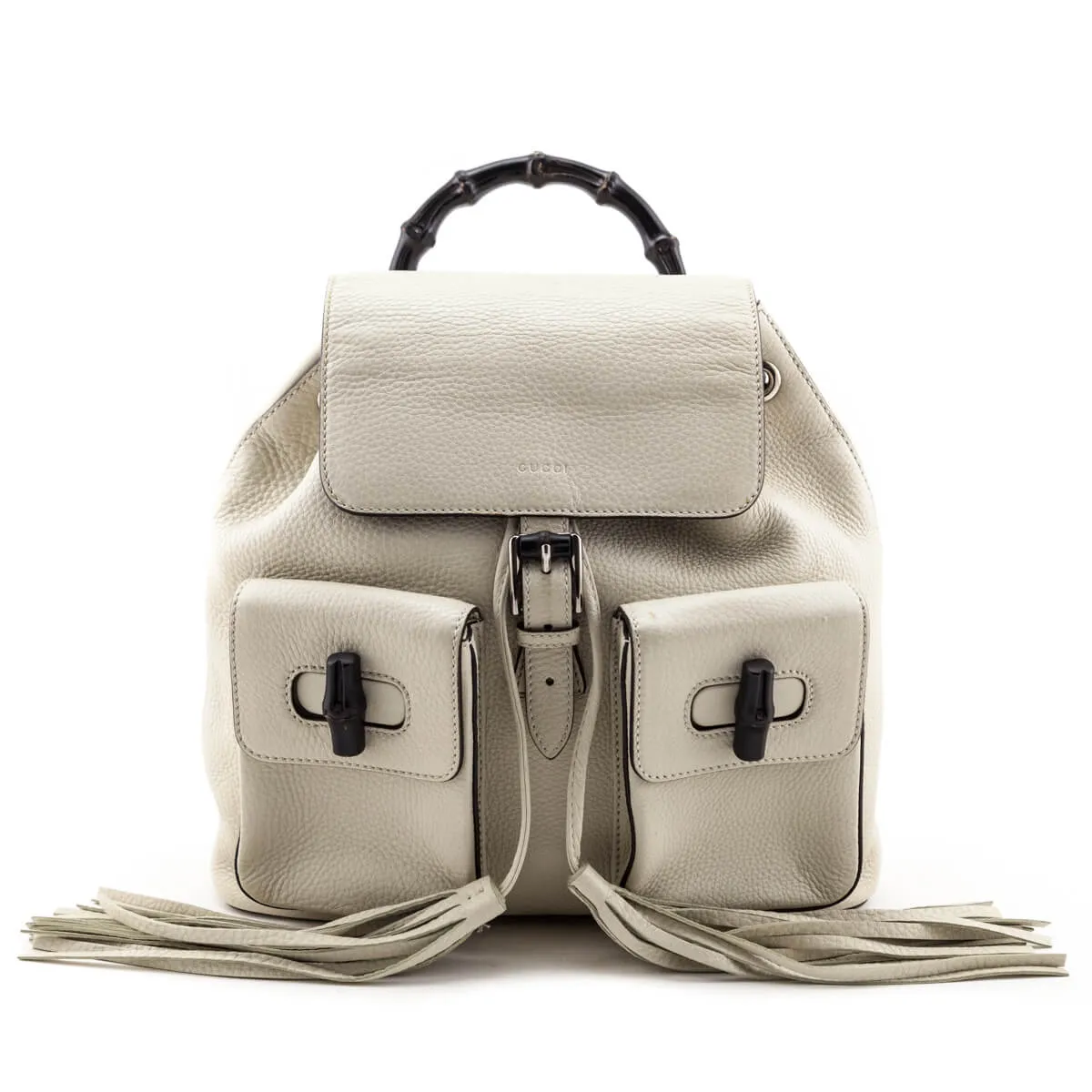 Gucci White Leather Daily Backpack