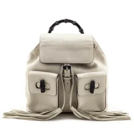Gucci White Leather Daily Backpack