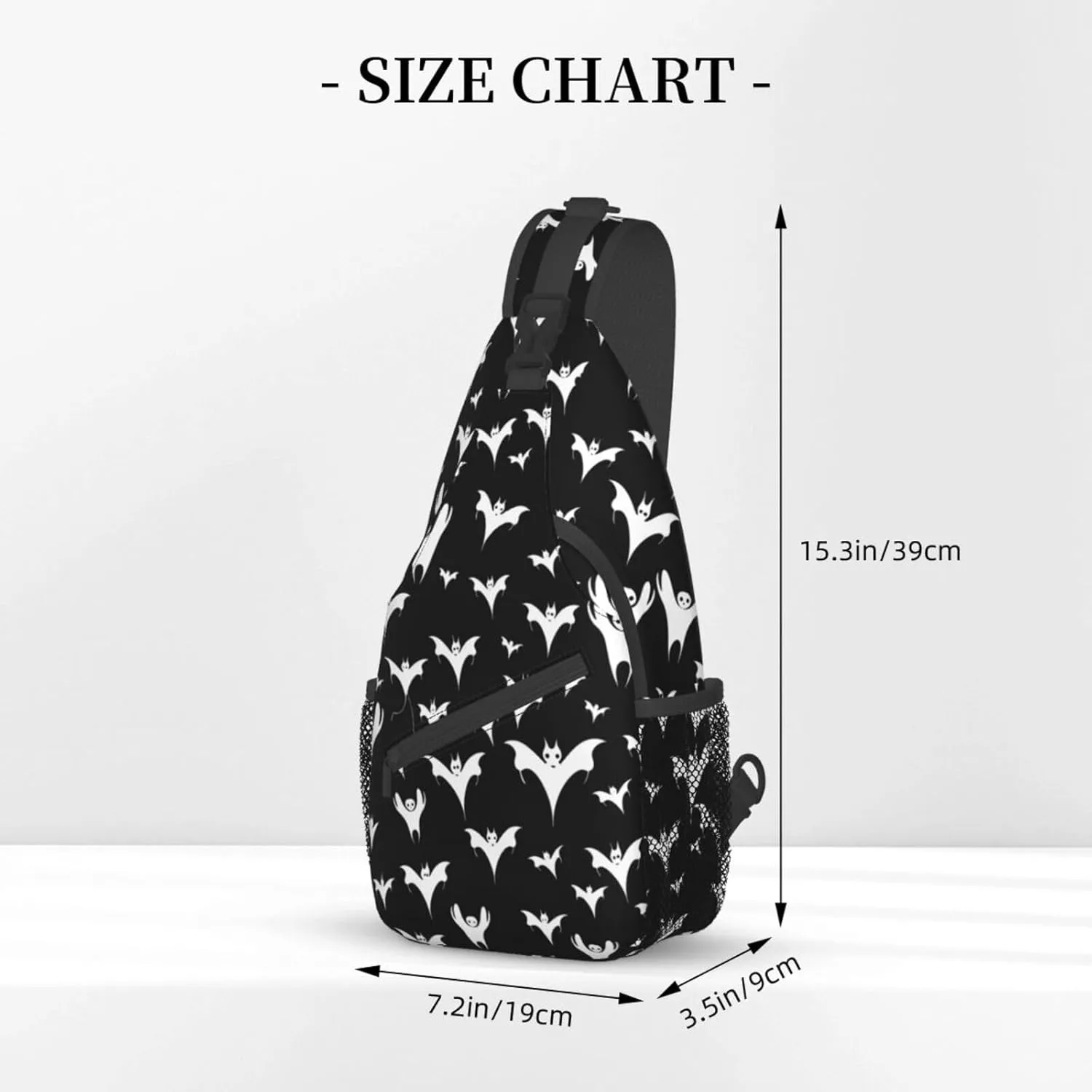 Halloween Goth Bats And Moon Sling Backpack Hiking Backpack Crossbody Bag Sports Lightweight And waterproof Chest Bag Shoulder Bag For Women Men