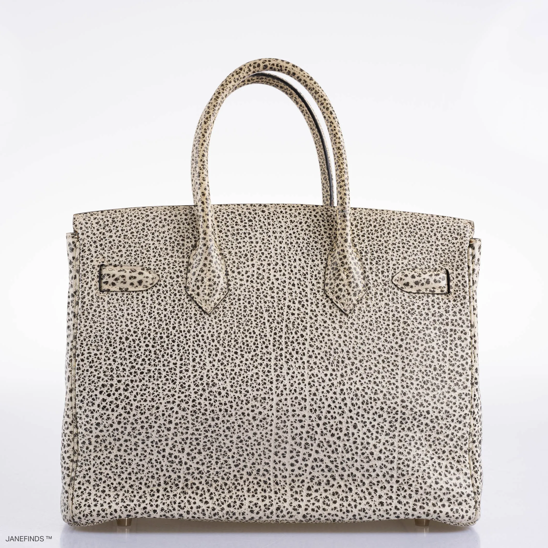 Hermes Birkin 30 Black & White Dalmatian Buffalo Palladium Hardware