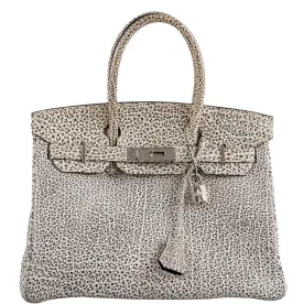 Hermes Birkin 30 Black & White Dalmatian Buffalo Palladium Hardware