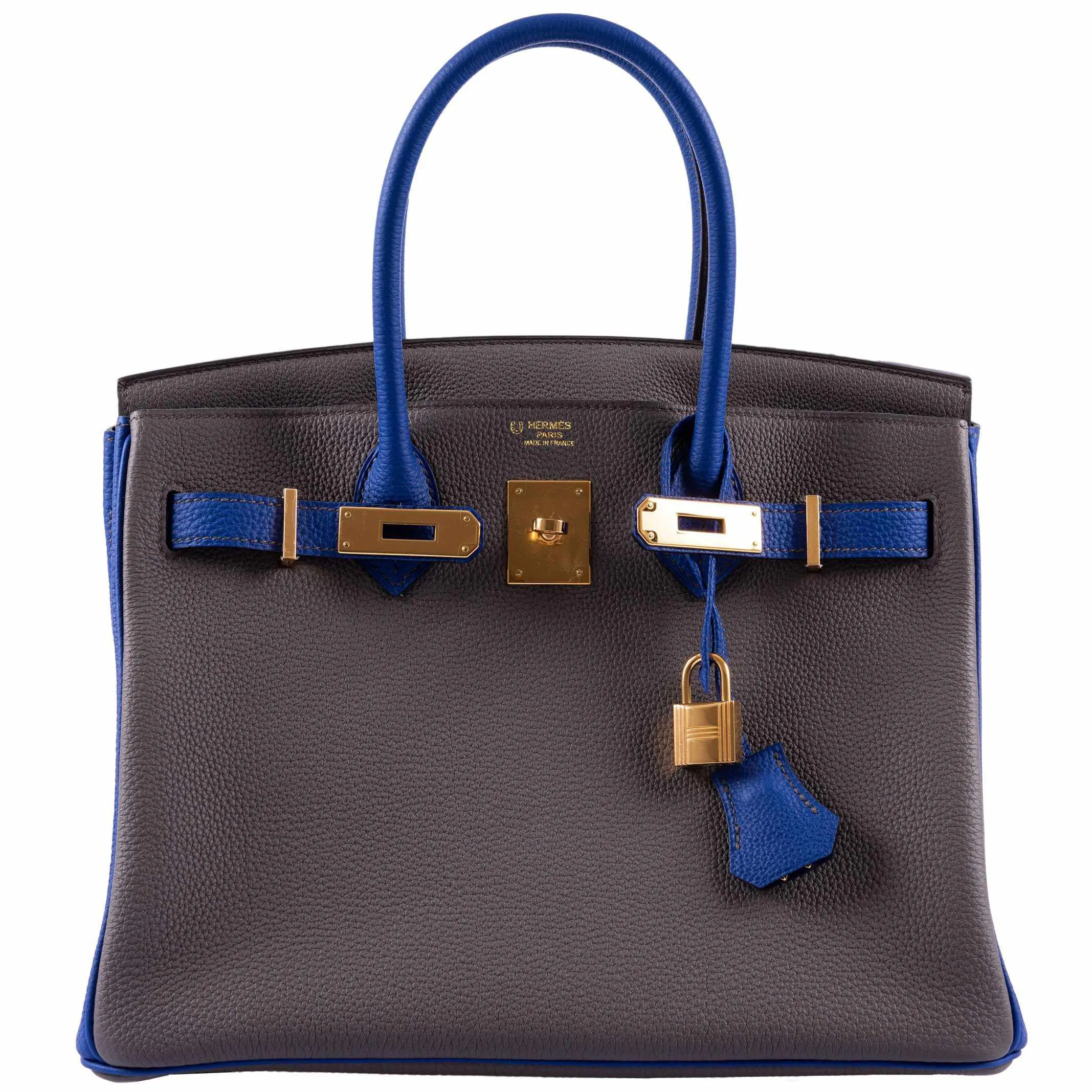 Hermes Birkin 30 HSS Etain And Blue Electric Togo Gold Hardware