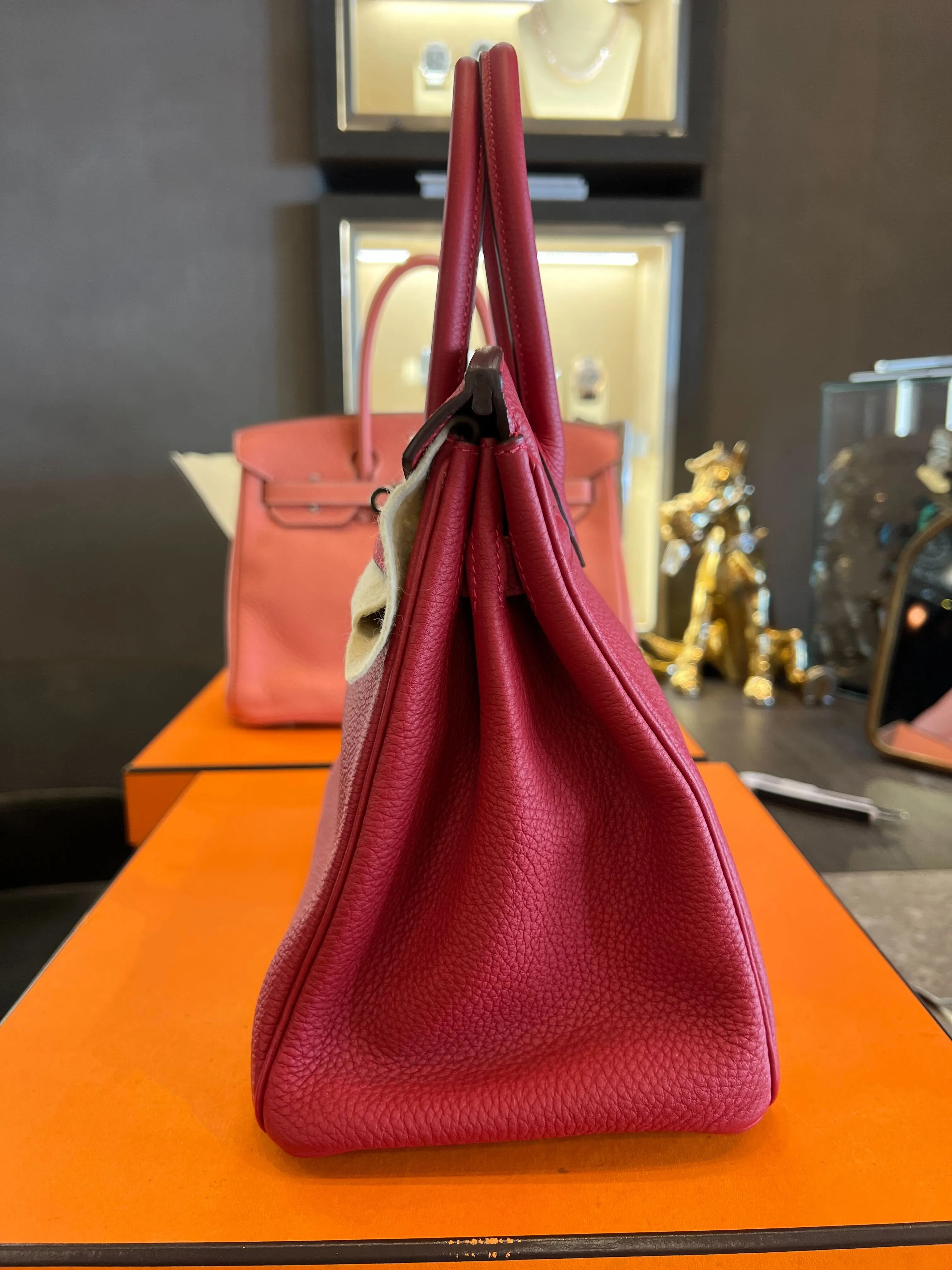 Hermes Birkin 30 Rouge Vif Togo Palladium Hardware